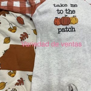 Fall Baby Boys Long Sleeve Romper, bundle Sizes 3-6M